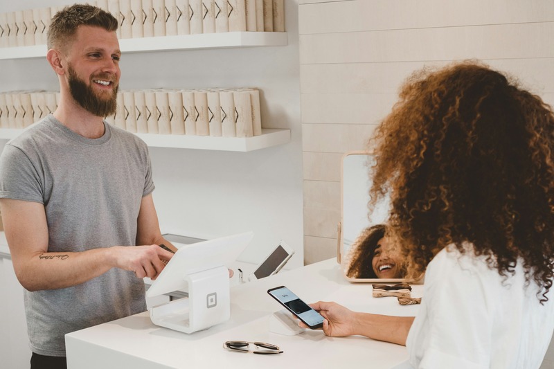 Customer shopping at a small business